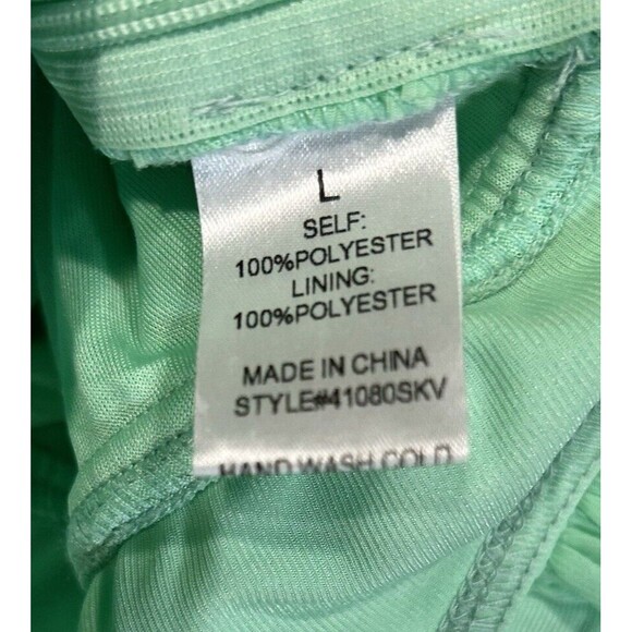 Skylar Rose Bodysuit Womens Large Green V-Neck Shirred Elegant Mermaid Fairy - Picture 8 of 8